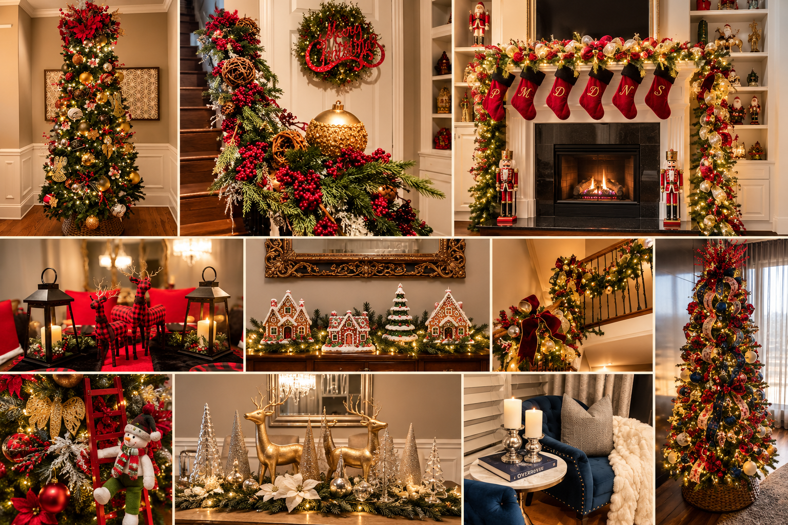 Luxury Christmas décor collage